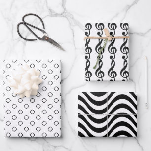 Papierblätter aus schwarz und weiß geschenkpapier set