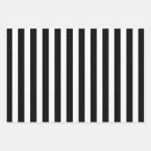 Papierblätter aus schwarzem und weißem Streifen Geschenkpapier Set (Vorderseite 2)