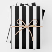 Papierblätter aus schwarzem und weißem Streifen Geschenkpapier Set (Beispiel)
