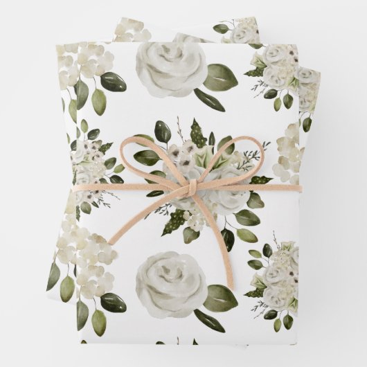 Papierblätter aus weißem Rosenholz Geschenkpapier Set (Beispiel)