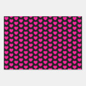 Papierblätter aus weißem und schwarzem Herz Geschenkpapier Set (Vorderseite 3)