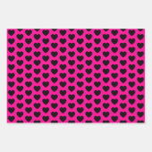 Papierblätter aus weißem und schwarzem Herz Geschenkpapier Set (Vorderseite 2)