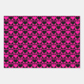 Papierblätter aus weißem und schwarzem Herz Geschenkpapier Set (Vorderseite)