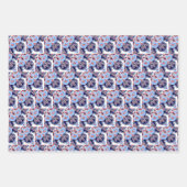 Papierblätter, blau gefliest, Set 3 Geschenkpapier Set (Vorderseite)