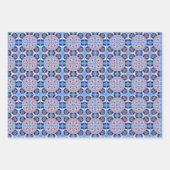 Papierblätter, blau gefliest, Set 3 Geschenkpapier Set (Vorderseite 3)