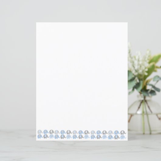 Papierblätter - Blaue und graue Elefanten (Stehend Vorderseite)