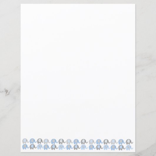 Papierblätter - Blaue und graue Elefanten (Vorderseite)