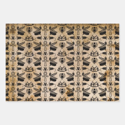 Papierblätter für antike ägyptische Hieroglyphen Geschenkpapier Set (Vorderseite 3)