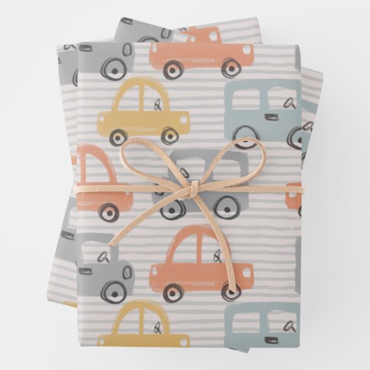 Papierblätter für Autos Geschenkpapier Set (Beispiel)