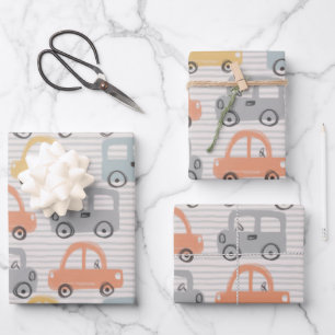Papierblätter für Autos Geschenkpapier Set