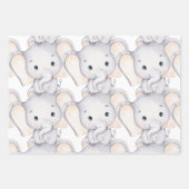 Papierblätter für Baby Elephant & Blume Geschenkpapier Set (Vorderseite)