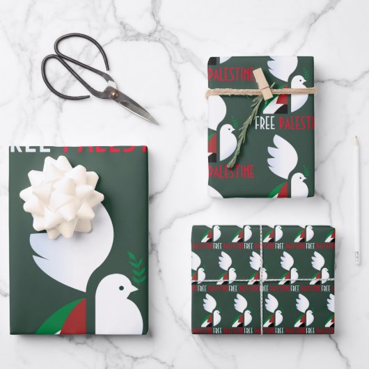 Papierblätter für das freie Palästina - Solidaritä Geschenkpapier Set (Vorderseite)