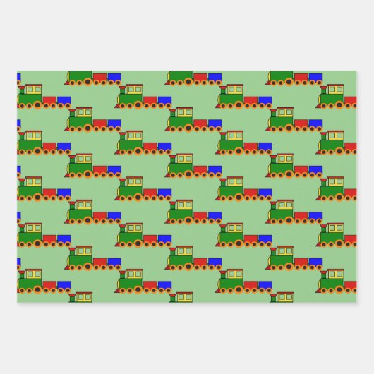 Papierblätter für die Konstruktion von Kleinzügen Geschenkpapier Set (Vorderseite)