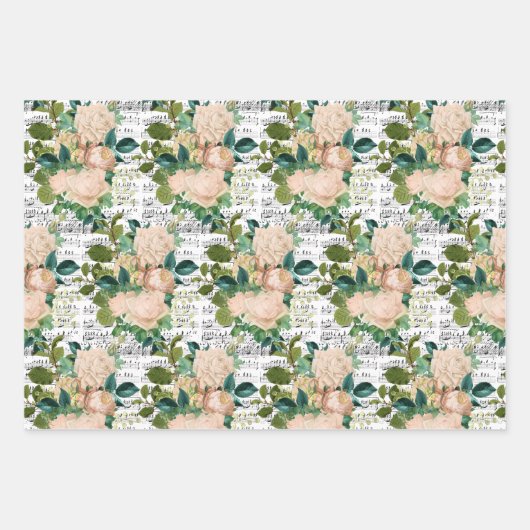 Papierblätter für die Rose Peach Geschenkpapier Set (Vorderseite 3)