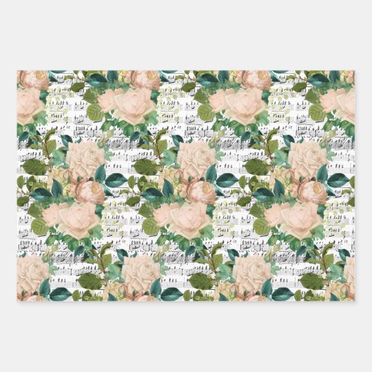 Papierblätter für die Rose Peach Geschenkpapier Set (Vorderseite 2)