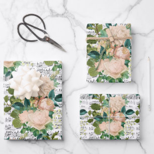 Papierblätter für die Rose Peach Geschenkpapier Set