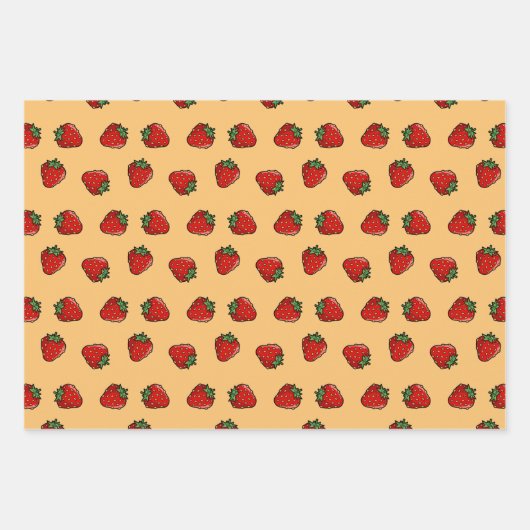 Papierblätter für Erdbeeren-Symbol-Muster Geschenkpapier Set (Vorderseite 3)