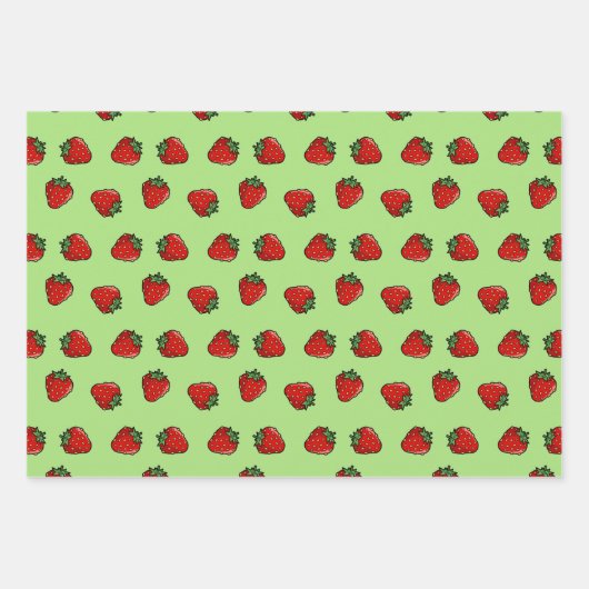 Papierblätter für Erdbeeren-Symbol-Muster Geschenkpapier Set (Vorderseite 2)