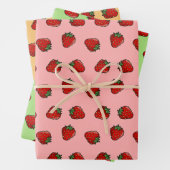 Papierblätter für Erdbeeren-Symbol-Muster Geschenkpapier Set (Beispiel)