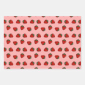 Papierblätter für Erdbeeren-Symbol-Muster Geschenkpapier Set (Vorderseite)