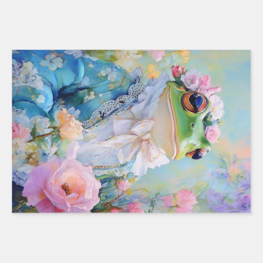 Papierblätter für Froschfräse Geschenkpapier Set (Vorderseite 3)