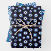 Papierblätter für griechisches Eye Muster Geschenkpapier Set (Beispiel)