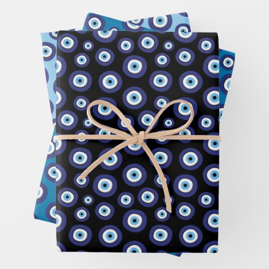 Papierblätter für griechisches Eye Muster Geschenkpapier Set (Beispiel)