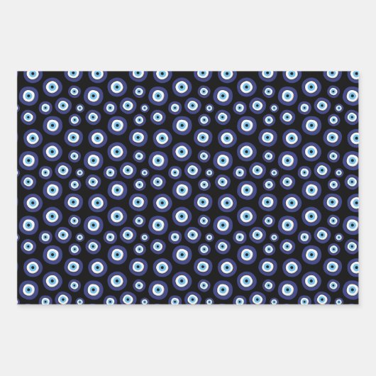 Papierblätter für griechisches Eye Muster Geschenkpapier Set (Vorderseite)