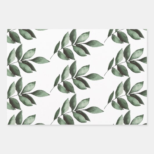 Papierblätter für grüne Filialen Geschenkpapier Set (Vorderseite 2)