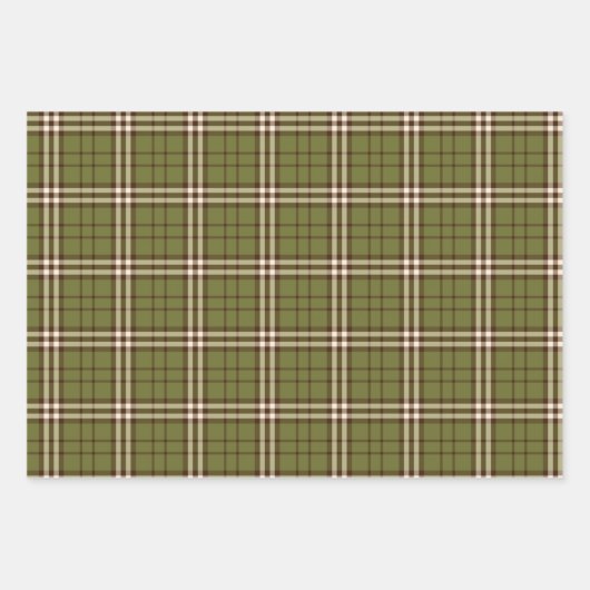 Papierblätter für grüne Tartan Geschenkpapier Set (Vorderseite)