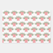 Papierblätter für Holly, Evergreen und Red Bow Geschenkpapier Set (Vorderseite)