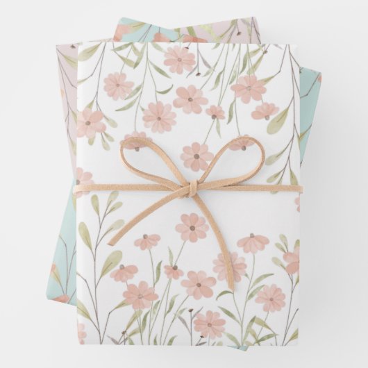 Papierblätter für hübsche Wildblume Geschenkpapier Set (Beispiel)