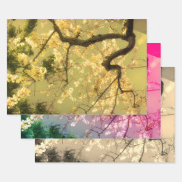 Papierblätter für japanische Flora Geschenkpapier Set