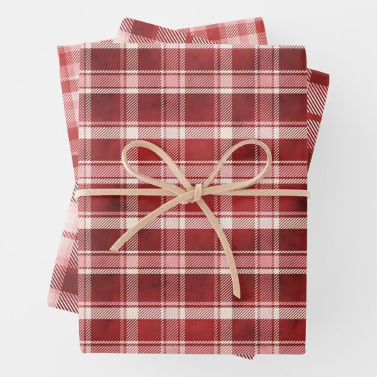 Papierblätter für Karierte Feiertage Geschenkpapier Set (Beispiel)