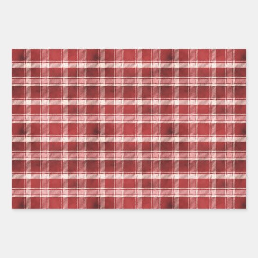 Papierblätter für Karierte Feiertage Geschenkpapier Set (Vorderseite)