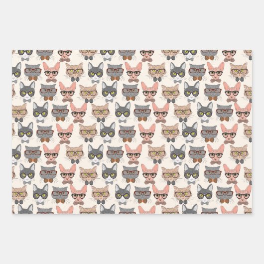 Papierblätter für Katzen Geschenkpapier Set (Vorderseite)