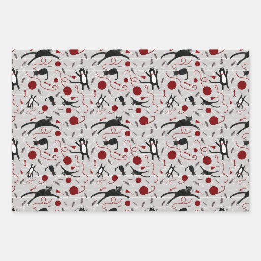 Papierblätter für Katzen und Garne Geschenkpapier Set (Vorderseite 3)