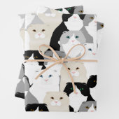 Papierblätter für Katzen und Katzen Geschenkpapier Set (Beispiel)