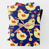 Papierblätter für Küken- und Hühnermuster Geschenkpapier Set (Beispiel)