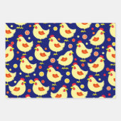 Papierblätter für Küken- und Hühnermuster Geschenkpapier Set (Vorderseite)