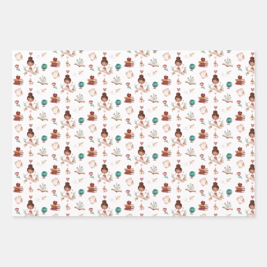 Papierblätter für Lehrer Geschenkpapier Set (Vorderseite 3)