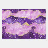 Papierblätter für Lila rosa Glitzer Geschenkpapier Set (Vorderseite 2)