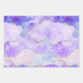 Papierblätter für Lila rosa Glitzer Geschenkpapier Set (Vorderseite)