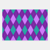 Papierblätter für lila und grüne Raute Geschenkpapier Set (Vorderseite 3)