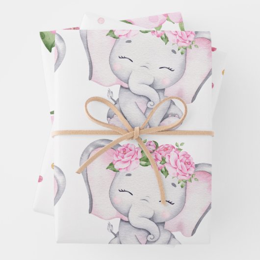 Papierblätter für Mädchen und Blume Geschenkpapier Set (Beispiel)