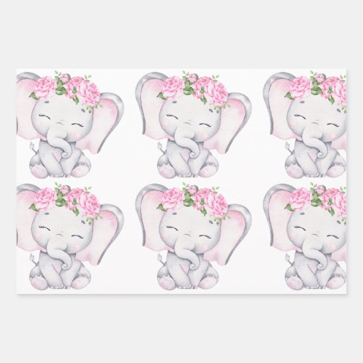 Papierblätter für Mädchen und Blume Geschenkpapier Set (Vorderseite)