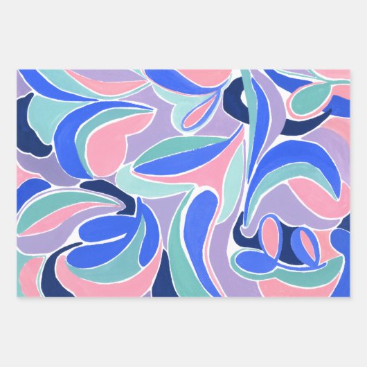 Papierblätter für moderne Abstrakte Kunst Geschenkpapier Set (Vorderseite)