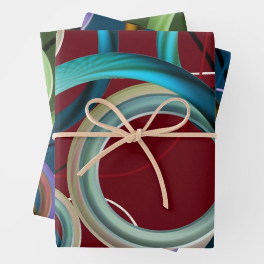 Papierblätter für moderne Abstrakte Kunst Geschenkpapier Set (Beispiel)