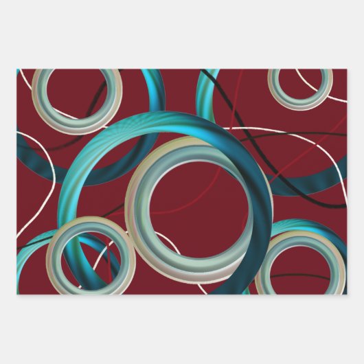 Papierblätter für moderne Abstrakte Kunst Geschenkpapier Set (Vorderseite)