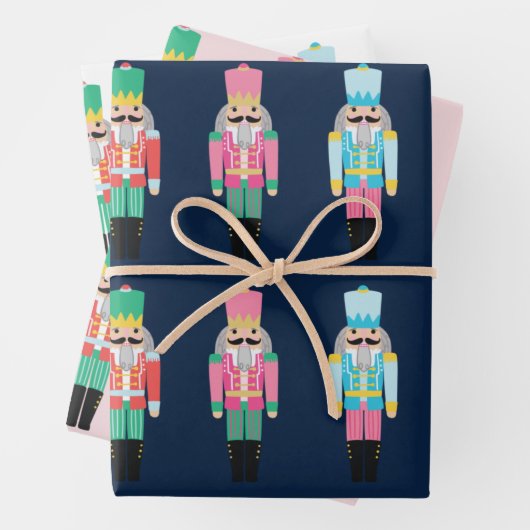 Papierblätter für Preppy Nutcracker, Set von 3 Geschenkpapier Set (Beispiel)
